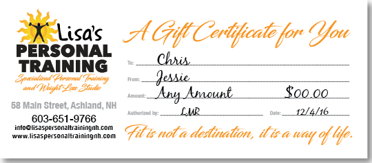 Gift Certificates Available for any amount